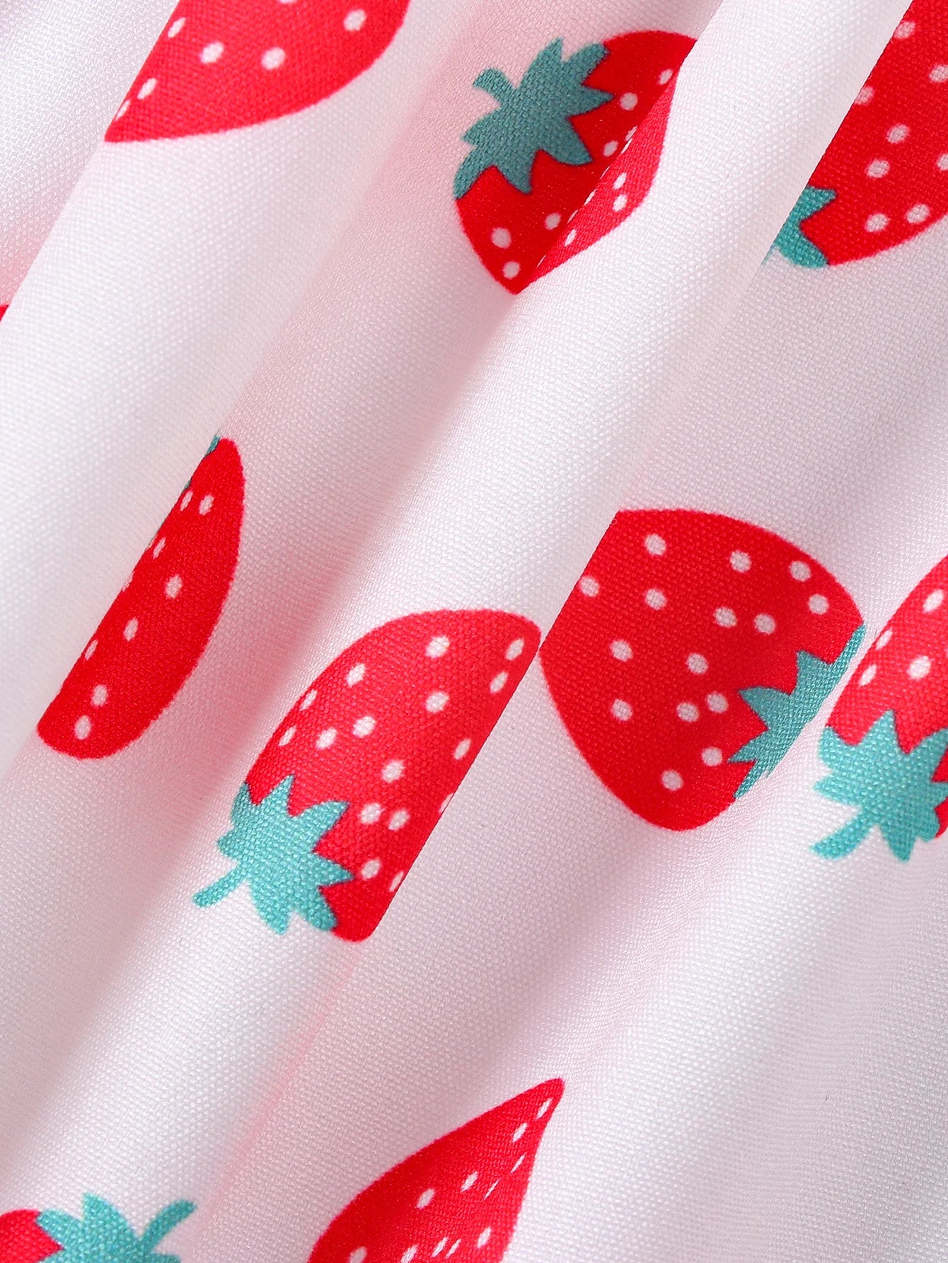 Single piece baby girl baby fashionable, sweet and cute short sleeved bubble sleeve strawberry print dress for summer