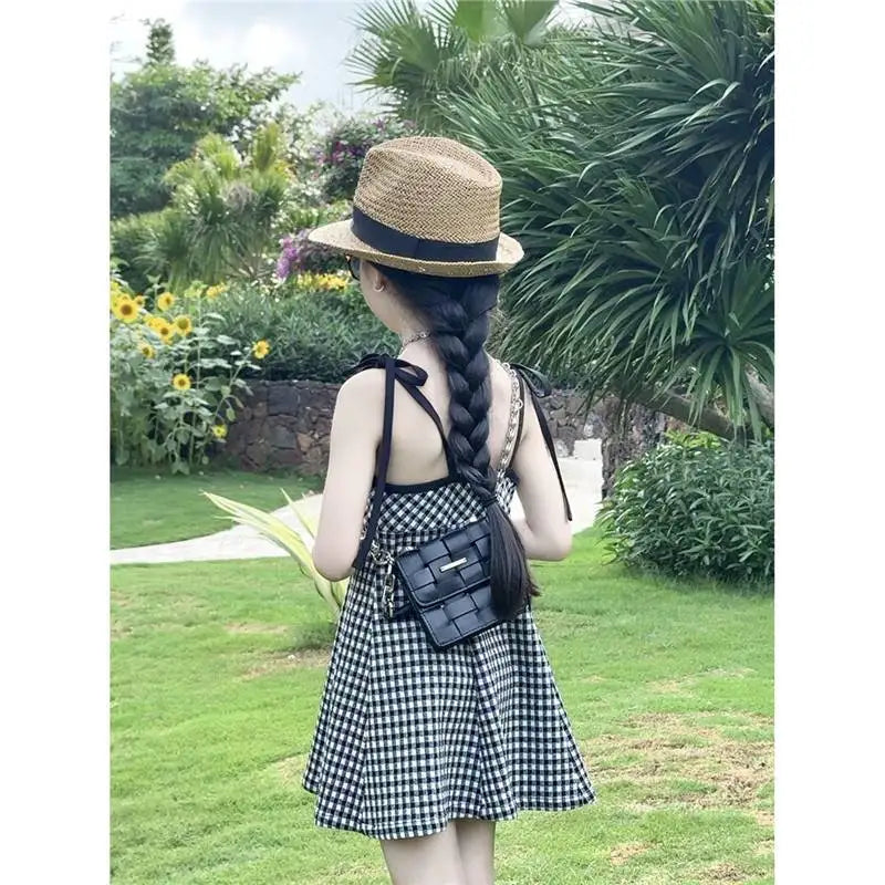 Children's Girl Suspender Puffy Dress Baby Girls' Sweet Princess Party Dress Bow-tie Design Casual Dresses