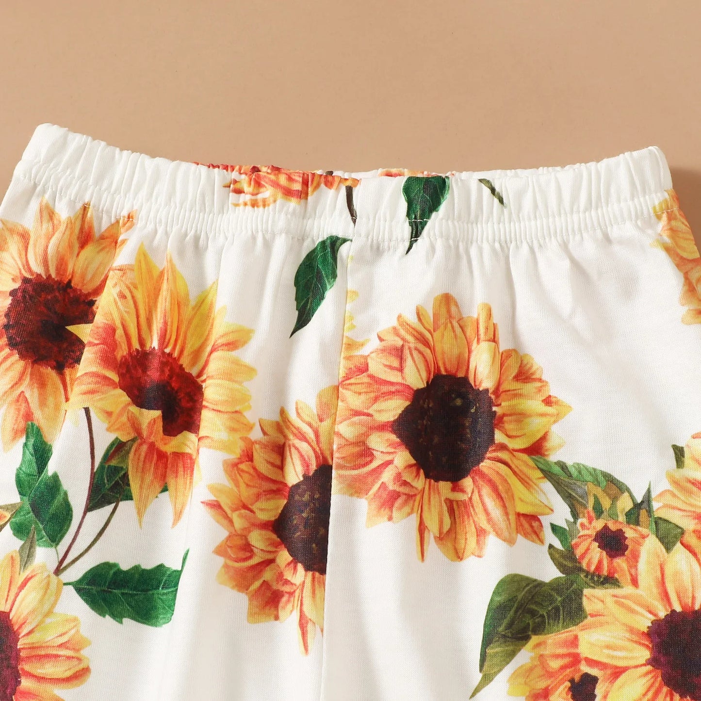 Fashion Clothes Set Toddler Girl Short Sleeve Top+Sunflower Flare Pants Summer Clothing Outfits for Kids Girl 1-5Years