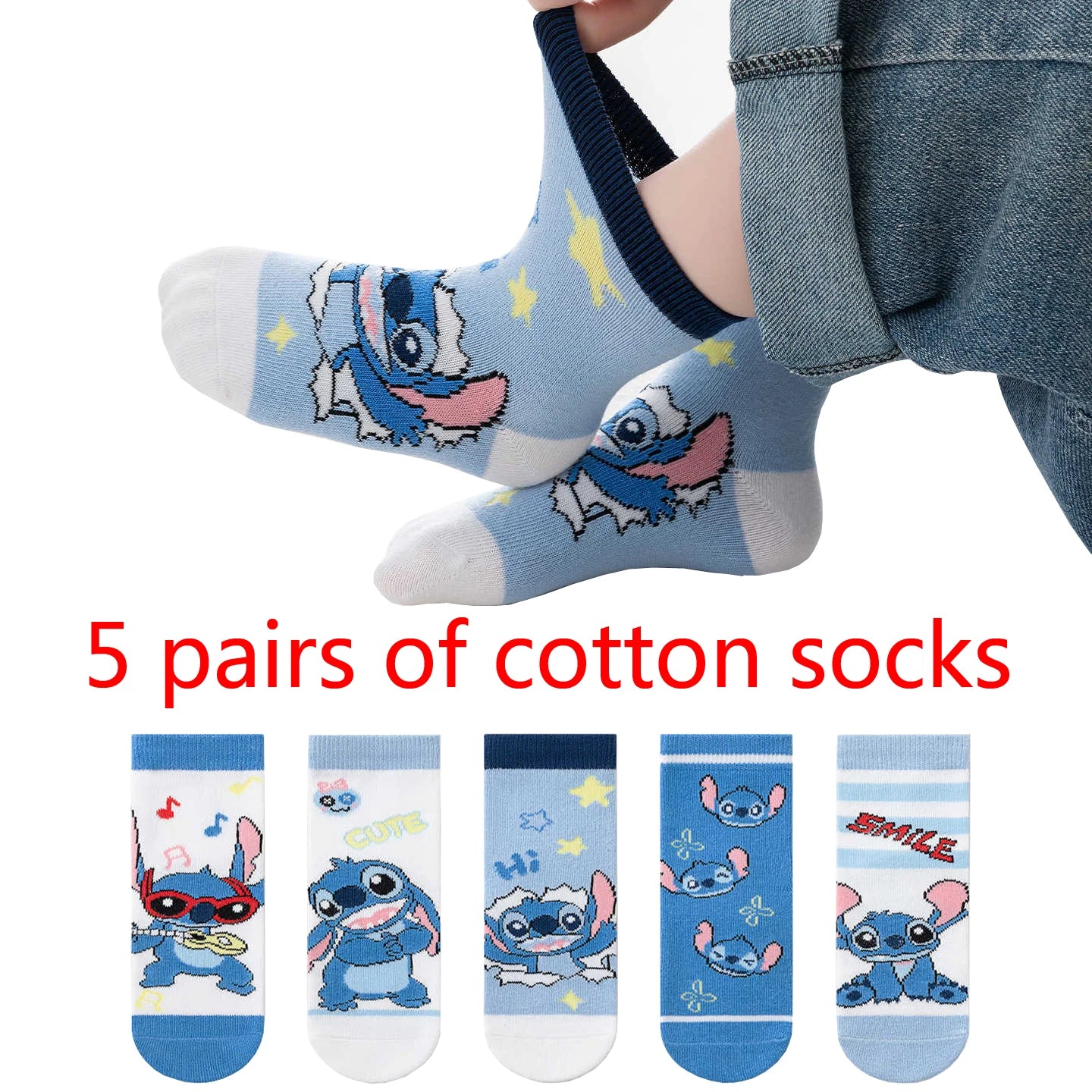 Baby Socks Spiderman Cartoon Anime Hero 5Pairs Cotton Boys Tube Socks Children Autumn Winter Kids Socks