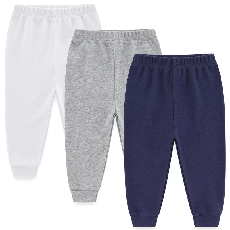 Solid Color 3PCS Cotton Baby Boy Pants 0-24M Newborn Baby Girl Trousers Soft Baby Underwear