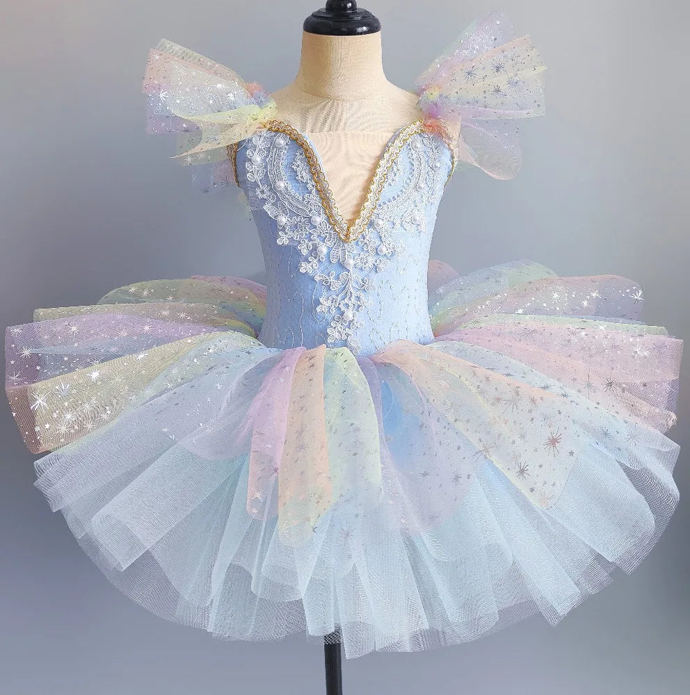 Stage Costumes Performance Party Princess Summer Leotards for Girls Ballet Dress Tutu Children Clothing Dance Wear Kids Clothes