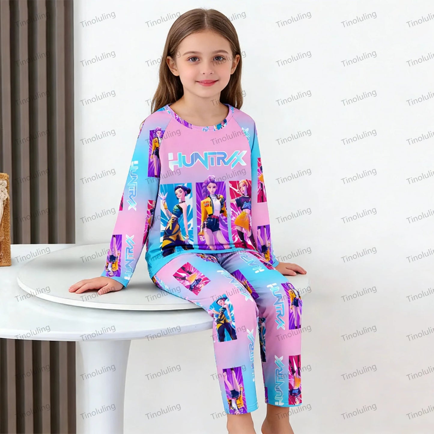 Toddler Girl Pajamas 2PC Set Kids 3 to 4 5 6 7 8 9 10 11 12 Years Long Sleeve Kpop Demon Hunters Pijama Children's Clothing