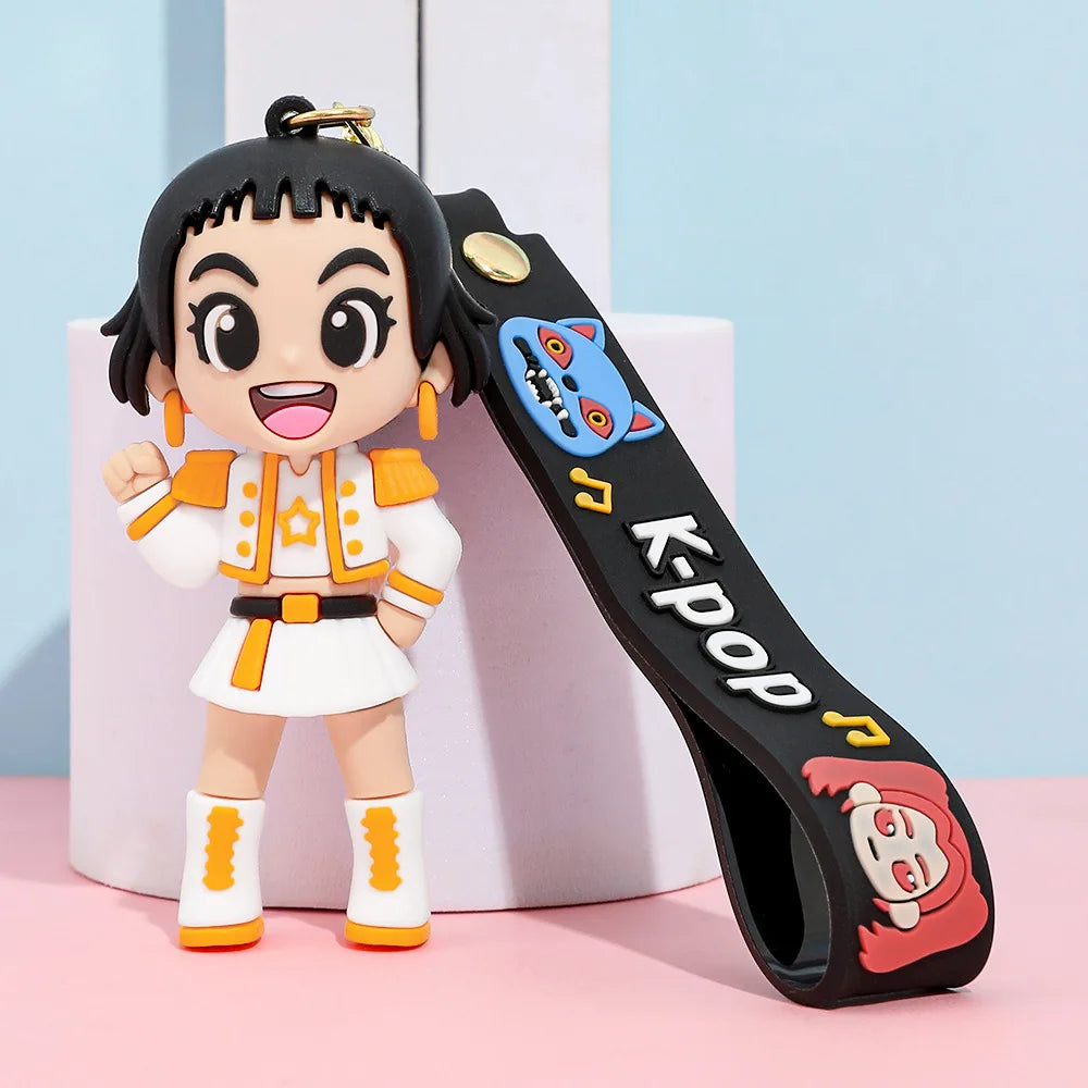 New K-POP Demon Hunting 6th Generation Girl Group Keychain Pendant Cartoon Anime High-Value Bag Accessories Holiday Gifts
