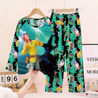 Toddler Girl Pajamas 2PC Set Kids 3 to 4 5 6 7 8 9 10 11 12 Years Long Sleeve Kpop Demon Hunters Pijama Children's Clothing