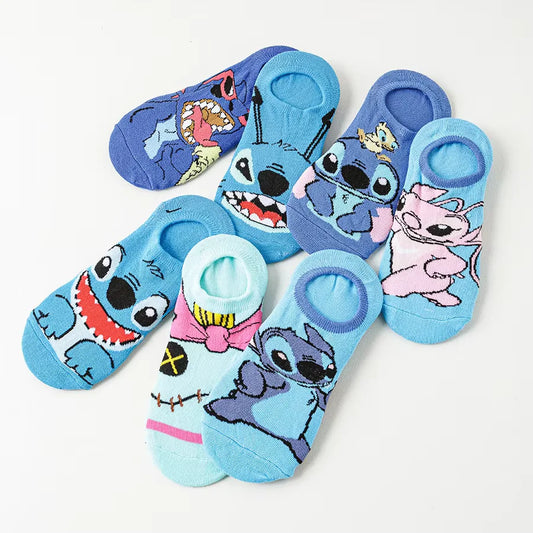 Disney Unisex Cartoon Anime 10Pairs Socks Funny Casual Short Boat Socks