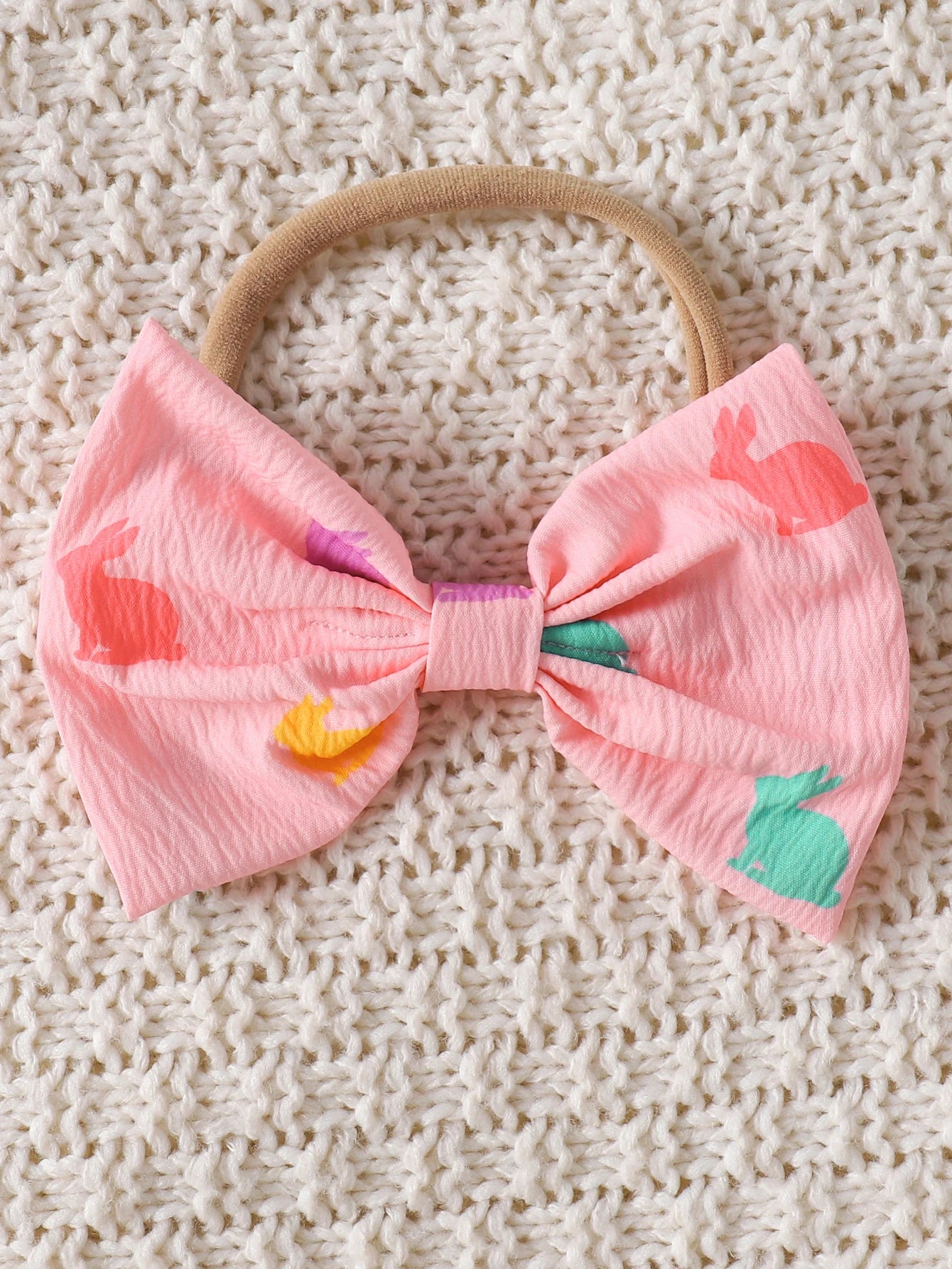 Newborn Baby Girl Rabbit Print Romper Set, Ruffled Sling Bodysuit with Bow Headband, Soft Cotton Summer Outfit for Infant