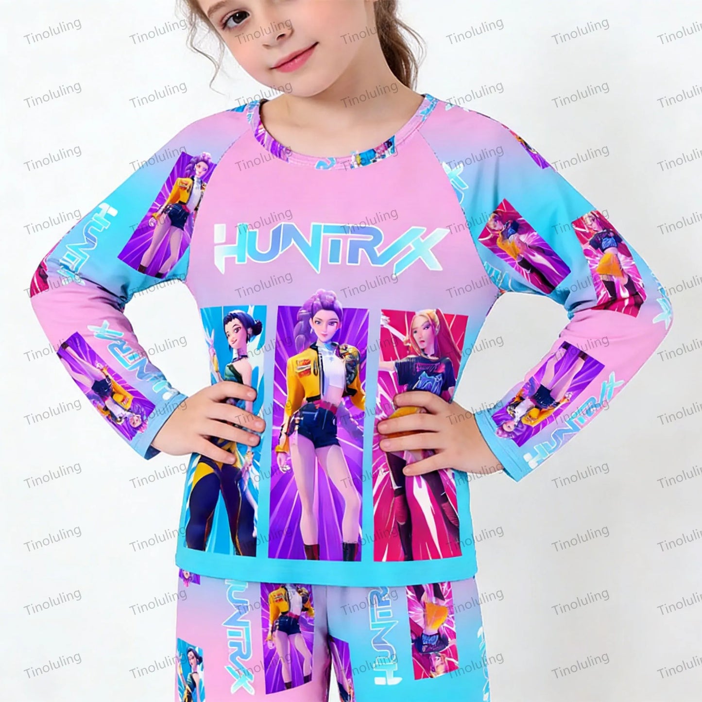Toddler Girl Pajamas 2PC Set Kids 3 to 4 5 6 7 8 9 10 11 12 Years Long Sleeve Kpop Demon Hunters Pijama Children's Clothing