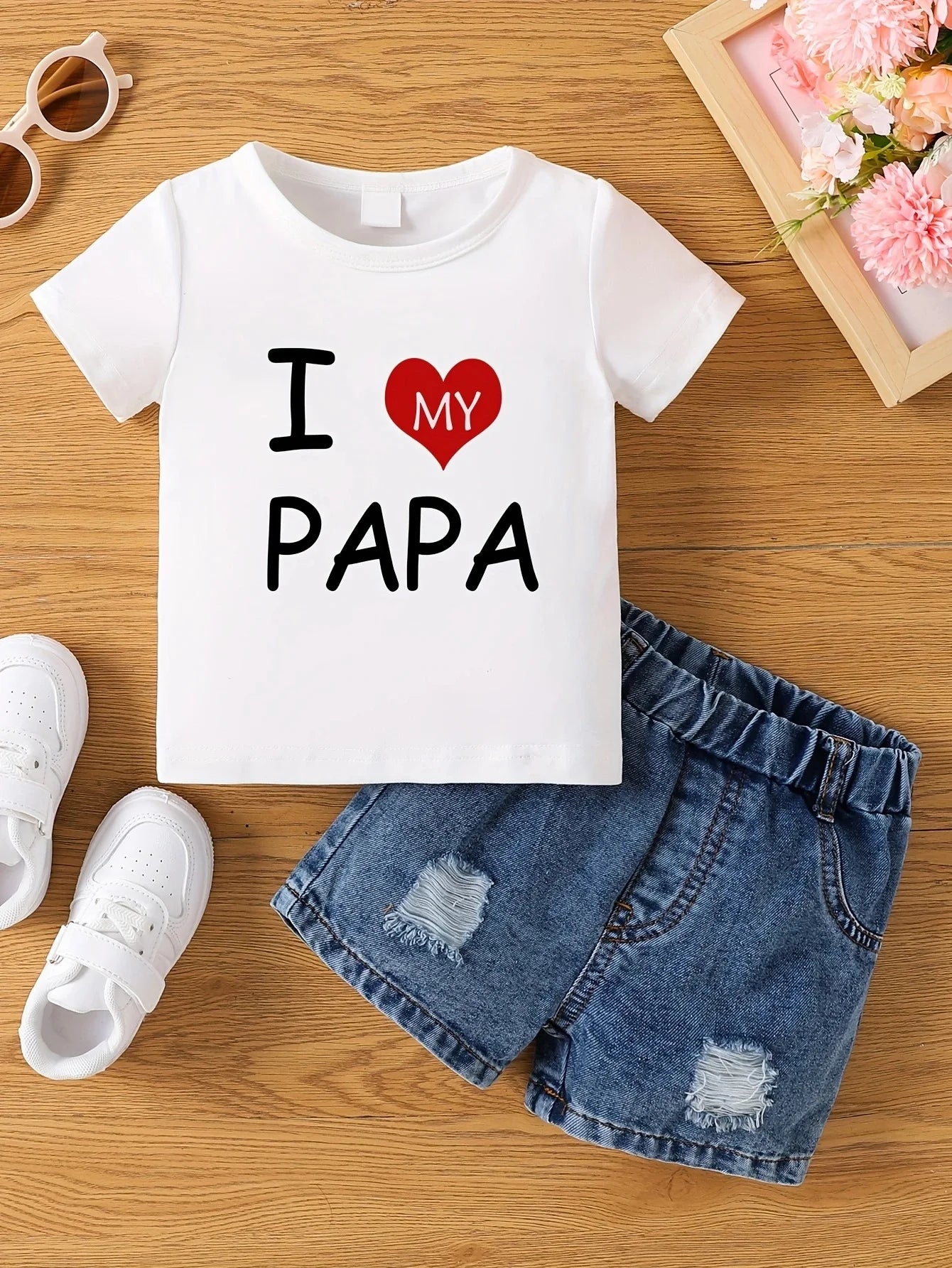 Aby Boys and Girls Summer Hot Painted Round Neck Short-sleeved Top Girls Just T-shirts. Shorts not included
