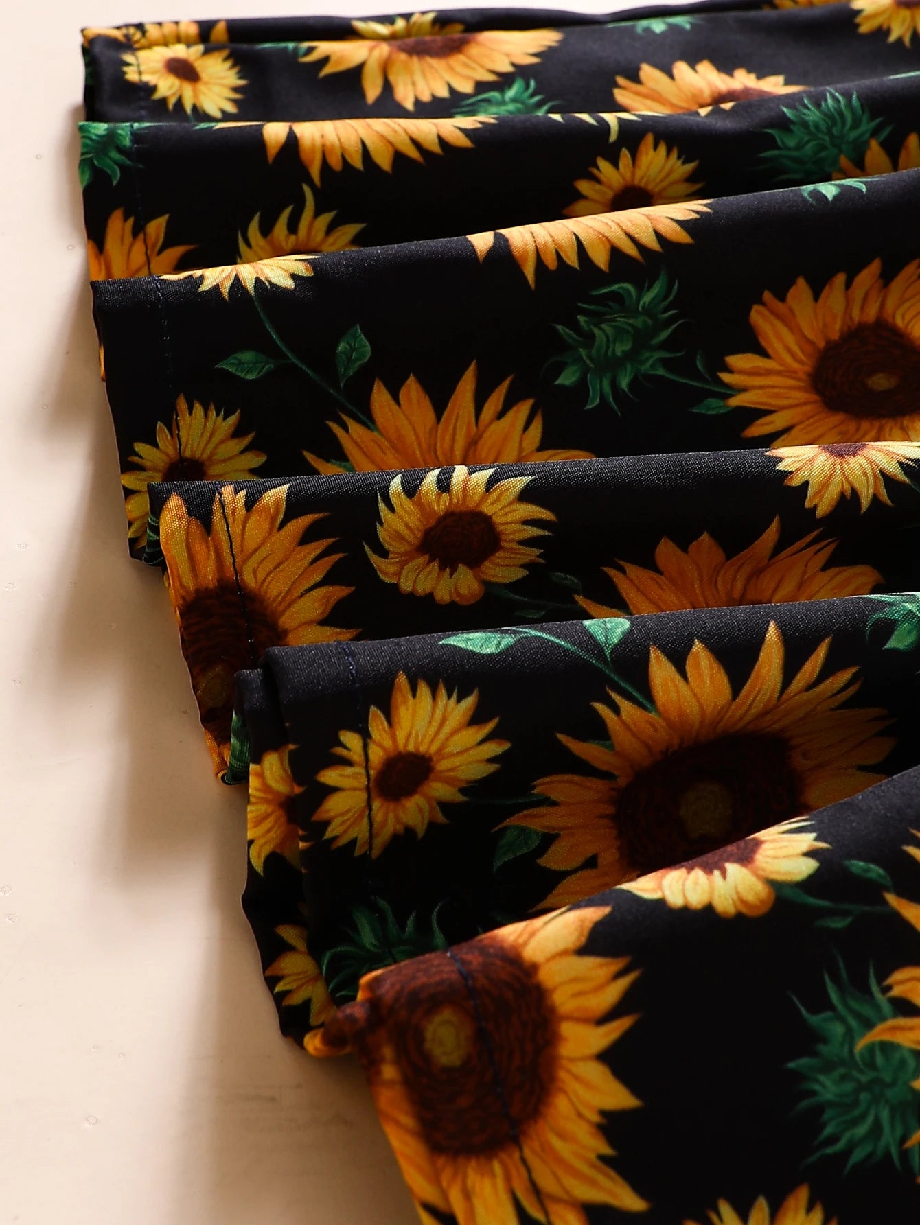 Girls' Spring and Summer Casual Fashion Knitted Suspender Dress with Bow and Sunflower Flowers