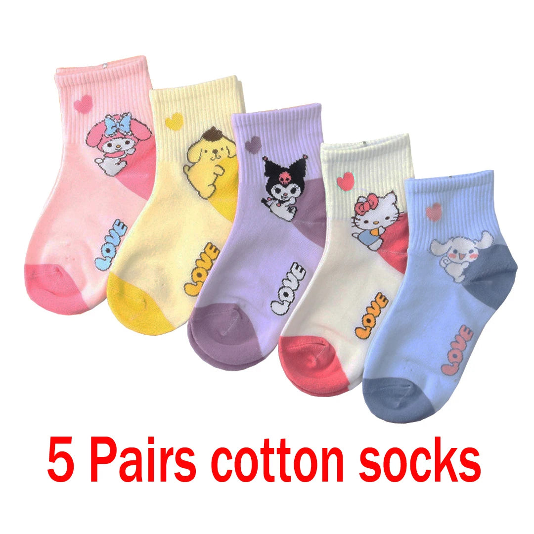 Baby Socks Spiderman Cartoon Anime Hero 5Pairs Cotton Boys Tube Socks Children Autumn Winter Kids Socks