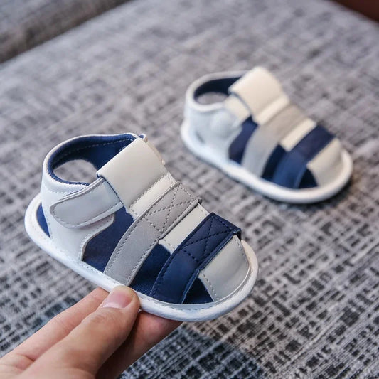 Summer Baby Shoes For Boys And Girls Comfortable Breathable Anti Kick Casual Sandals PU Soft Non Slip Walking Shoes