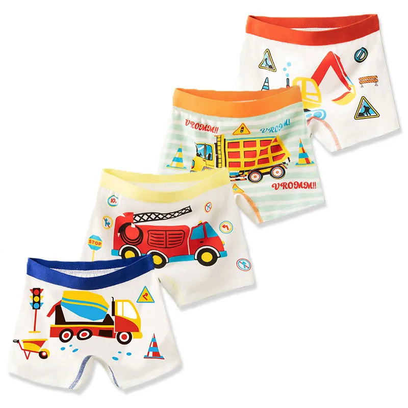 Multipack Dinosaur Pattern Athflow Style Boys Boxer Briefs Cotton Kids Boxers Breathable Children Underwear For 3-12 Years Old