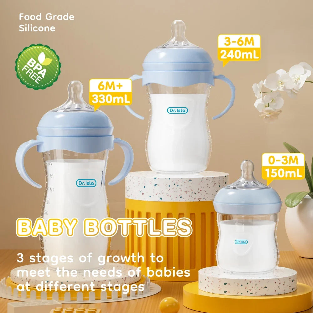 Baby PP Bottle Newborn Baby Bottle with Handle Milk BottleFeeding Baby Bottles Newborn Feeding Supplies BPA-Free