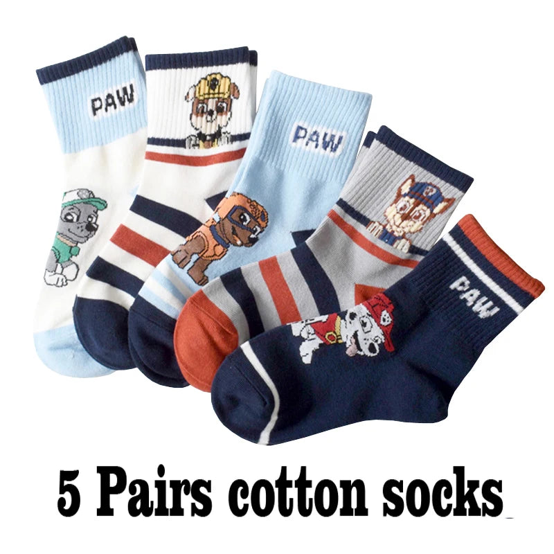 Paw Patrol Kids Socks Cotton Boys Cute Cartoon Socks for Children Baby Casual Socks Spring and Summer Boys Socks