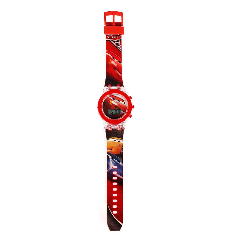 Flash Light Frozen Mickey Kids Watches For Girls Cartoon Spiderman Children Watch Boys School Student Digitel Clock Gifts
