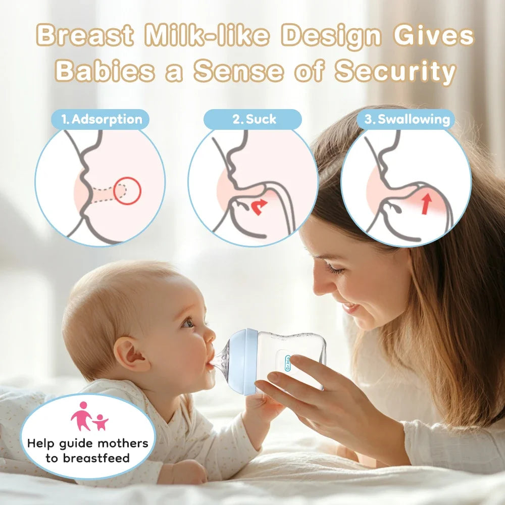Baby PP Bottle Newborn Baby Bottle with Handle Milk BottleFeeding Baby Bottles Newborn Feeding Supplies BPA-Free