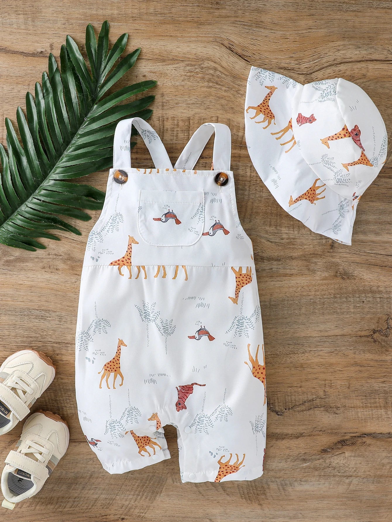 Baby Boys Summer Sleeveles Jumpsuit Cartoon Animal For 1-3Y Bobysuit Clothing Casual Fashion overalls Clothes +Hat