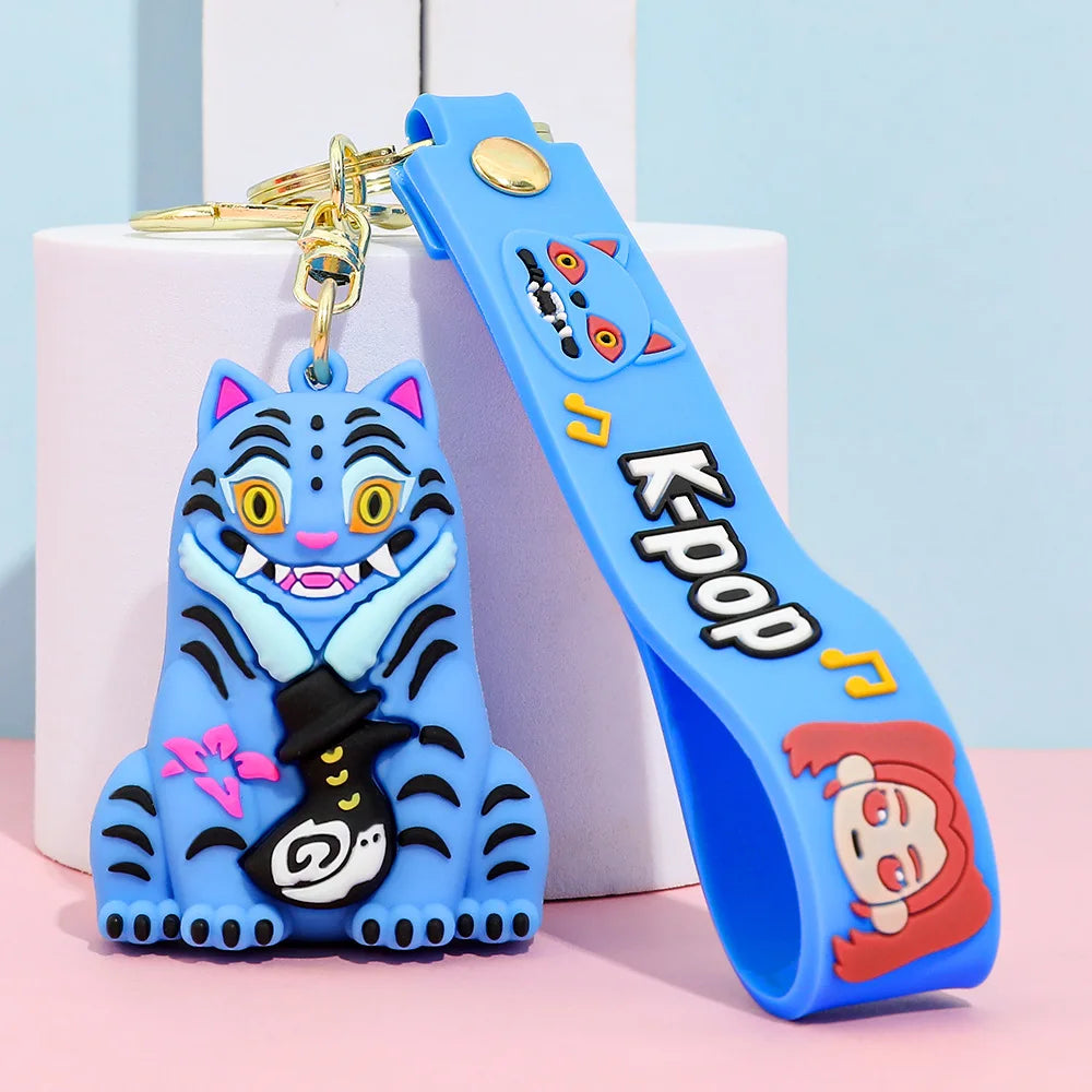 New K-POP Demon Hunting 6th Generation Girl Group Keychain Pendant Cartoon Anime High-Value Bag Accessories Holiday Gifts