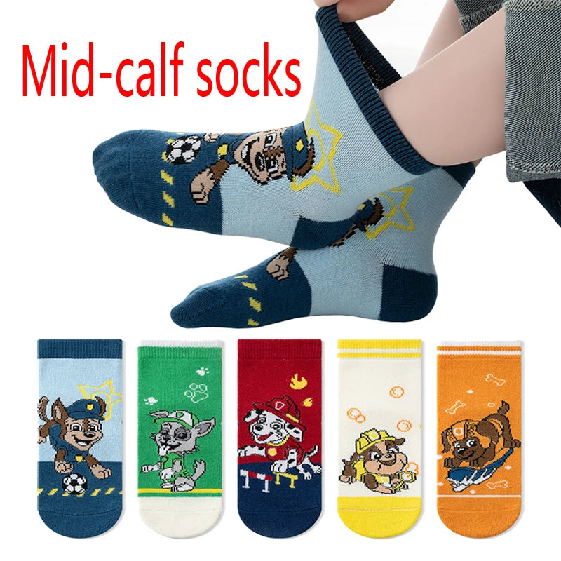 Paw Patrol Kids Socks Cotton Boys Cute Cartoon Socks for Children Baby Casual Socks Spring and Summer Boys Socks