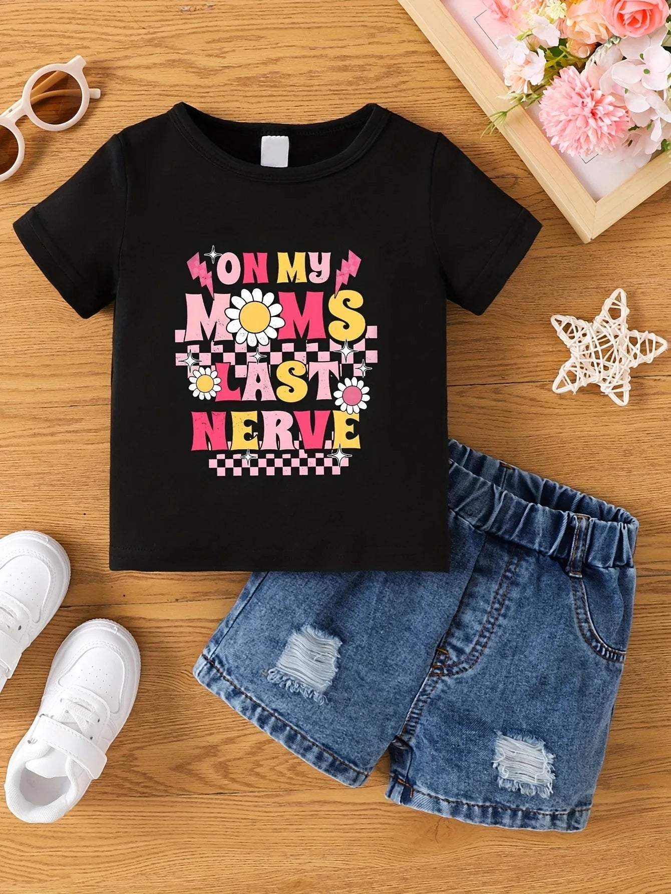 Aby Boys and Girls Summer Hot Painted Round Neck Short-sleeved Top Girls Just T-shirts. Shorts not included