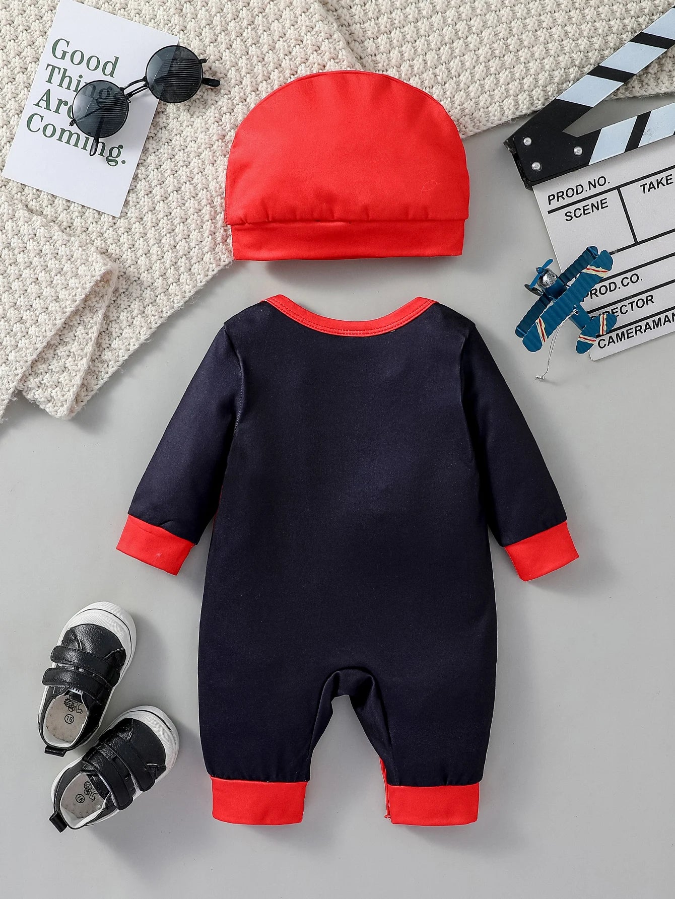 New Style Boys For Newborn 0-6M Cartoon Spider Long Sleeve Cool Fashion Jumpsuit All Seasons +Hat