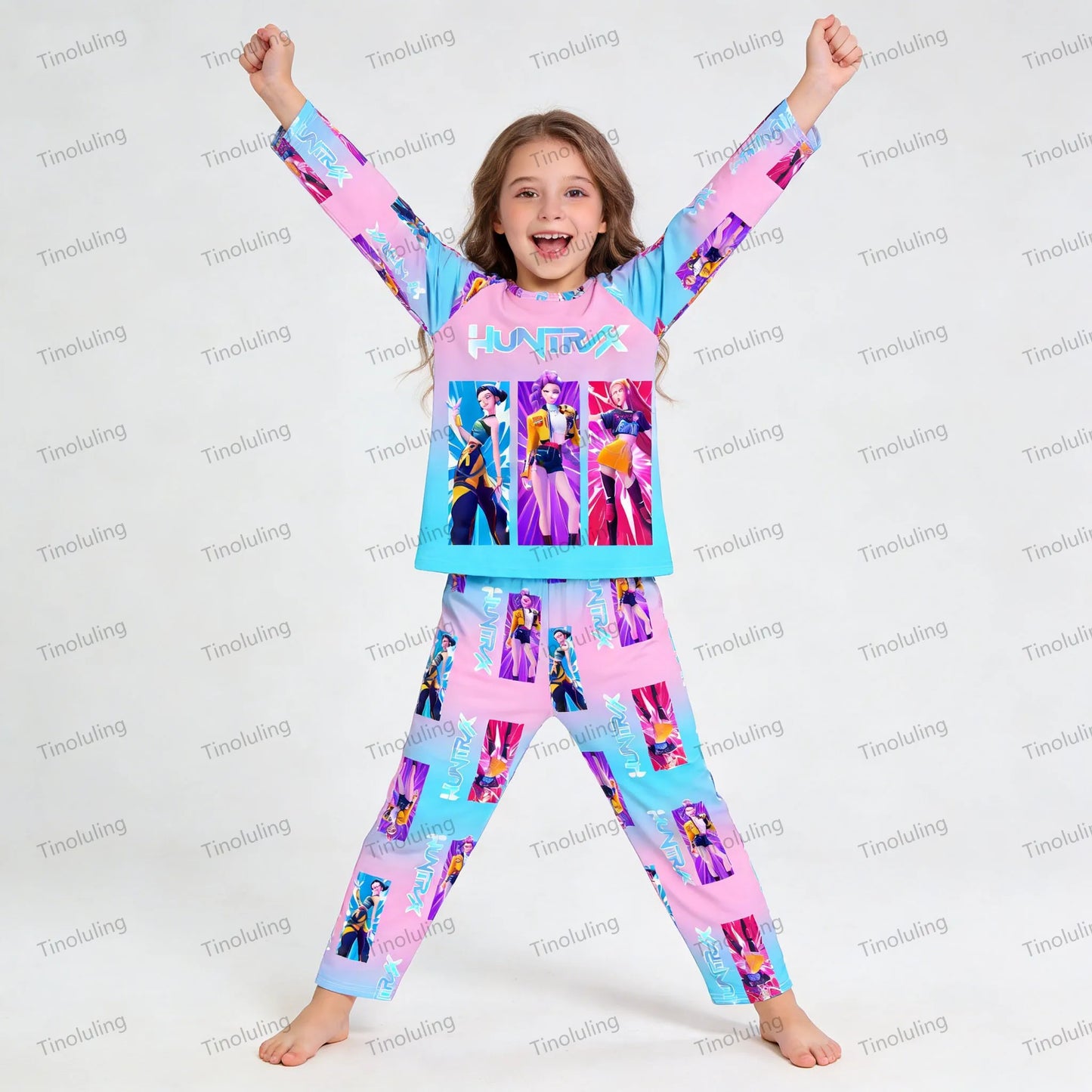 Toddler Girl Pajamas 2PC Set Kids 3 to 4 5 6 7 8 9 10 11 12 Years Long Sleeve Kpop Demon Hunters Pijama Children's Clothing