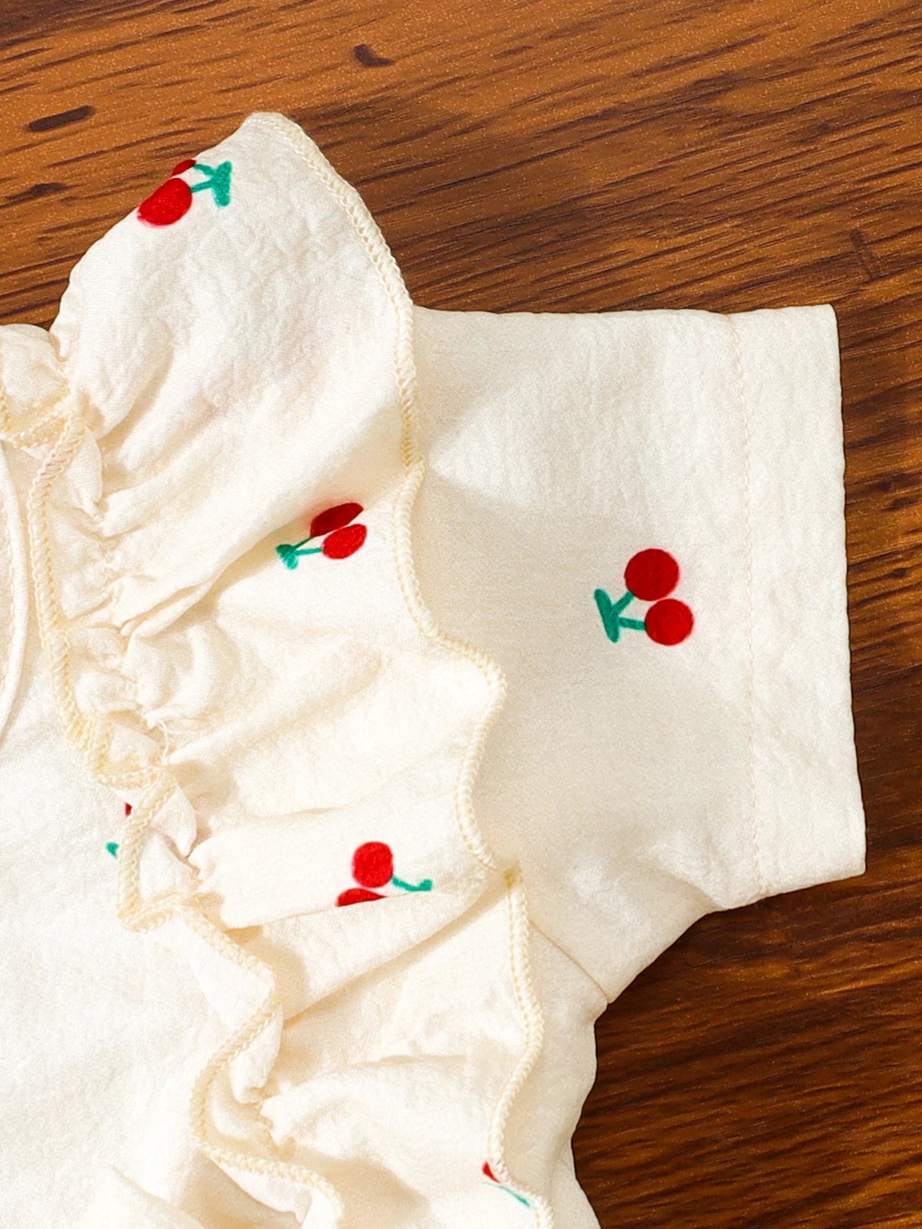 2pc Dress Set: Summer Cherry Print, Ideal for Daily Wear, Birthday Party & Summer Photoshoot, for Baby Girl (0-4Y), Toddler Girl