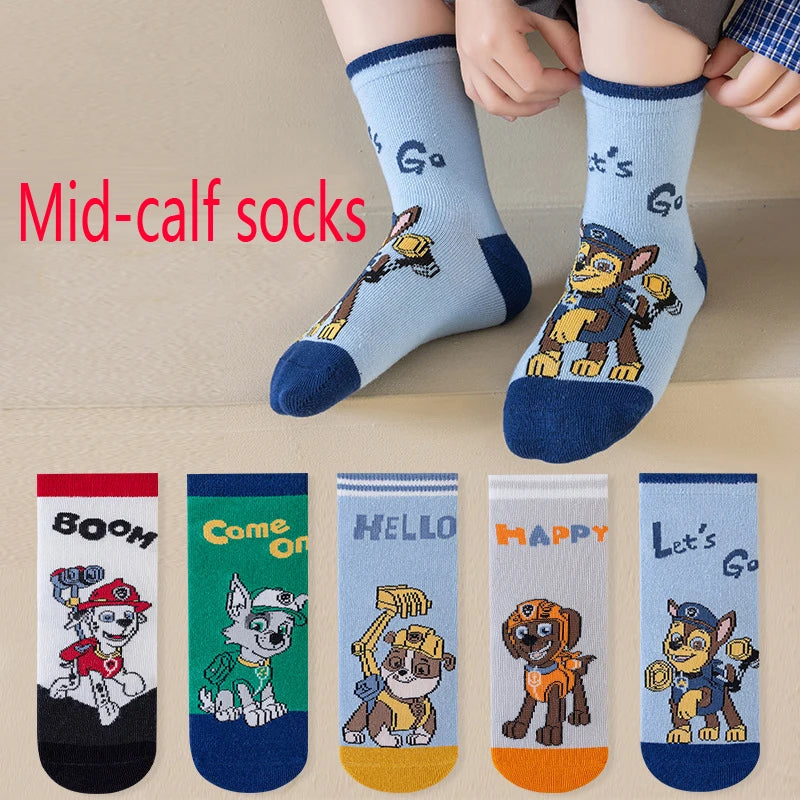 Paw Patrol Kids Socks Cotton Boys Cute Cartoon Socks for Children Baby Casual Socks Spring and Summer Boys Socks