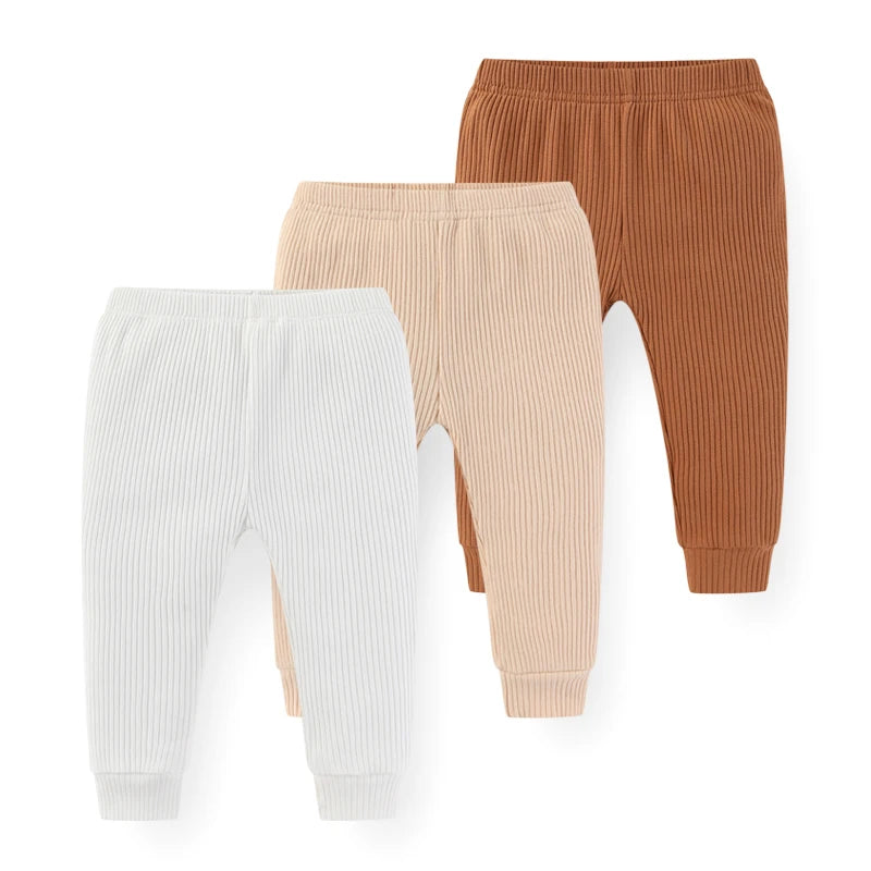 Solid Color 3PCS Cotton Baby Boy Pants 0-24M Newborn Baby Girl Trousers Soft Baby Underwear