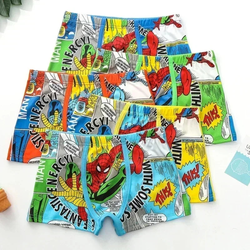Disney Spiderman 4pcs Children's Panties Cartoon Cotton Avenger Boys Boxers Frozen Girls Underwear Child Underpants