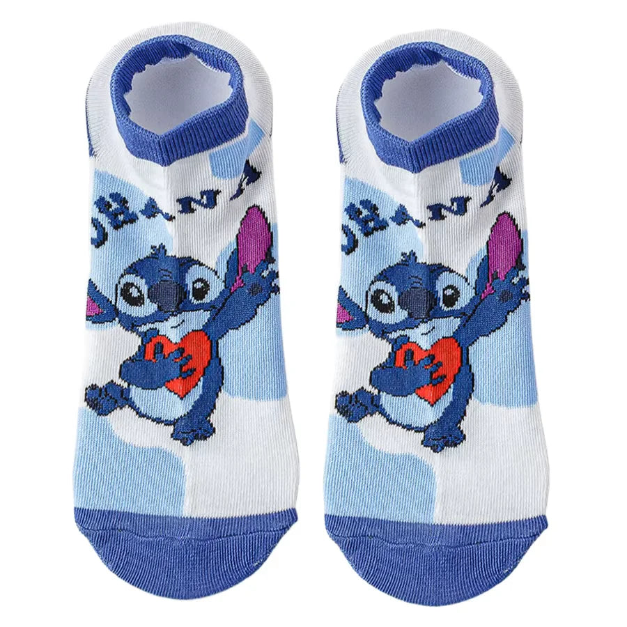 Disney 10Pairs socks Cartoon Anime Socks Fashion Novelty short boat Socks