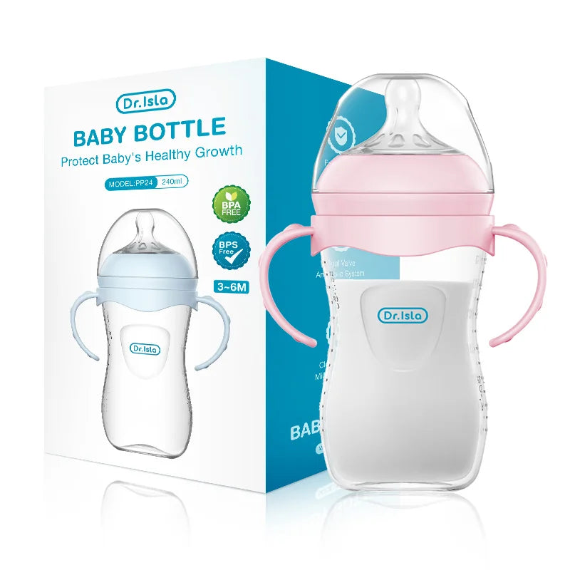 Baby PP Bottle Newborn Baby Bottle with Handle Milk BottleFeeding Baby Bottles Newborn Feeding Supplies BPA-Free