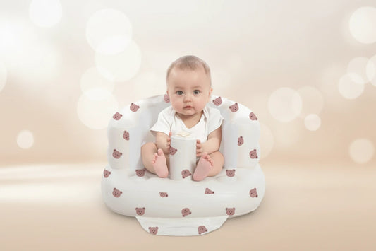 Inflatable Baby Seat for Babies 3-36 Months,Built in Air Pump Children Baby Sofa,Bumbo Seat for Learning to Sit,Feeding,Camping