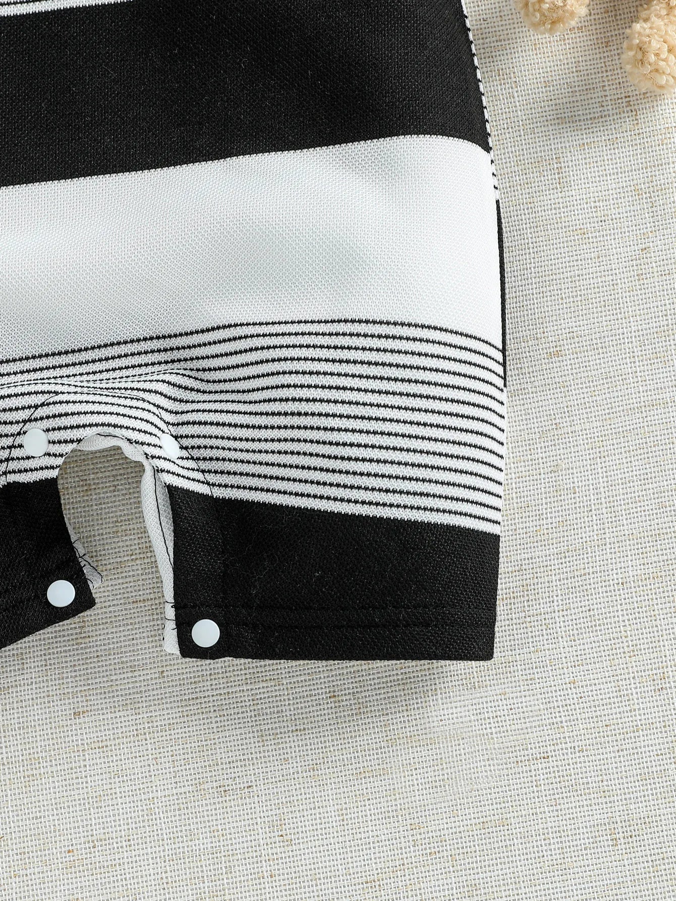 Baby Boys Cute Striped Summer Short Sleeve Turn-down Collar Bodysuit For 0-1Y Casual Daily Wear Romper