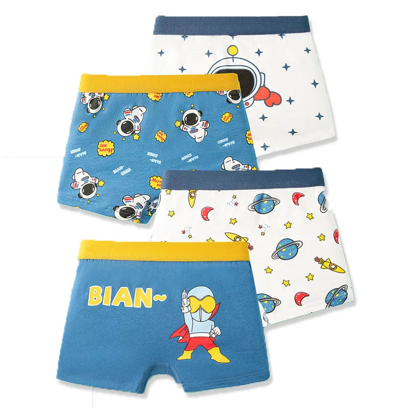 Children's Underwear Boys Panties Underpants Dinosaurs Helicopters Cars Cotton Breathable Kids Shorts Boy Boxer Briefs