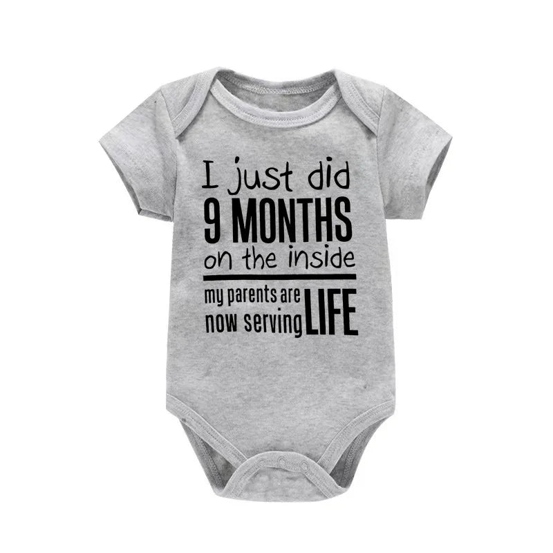 Funny Letter Print Newborn Bodysuit Casual Short Sleeve Jumpsuit Infant Baby Boys Girls Outfit Baby Onesie