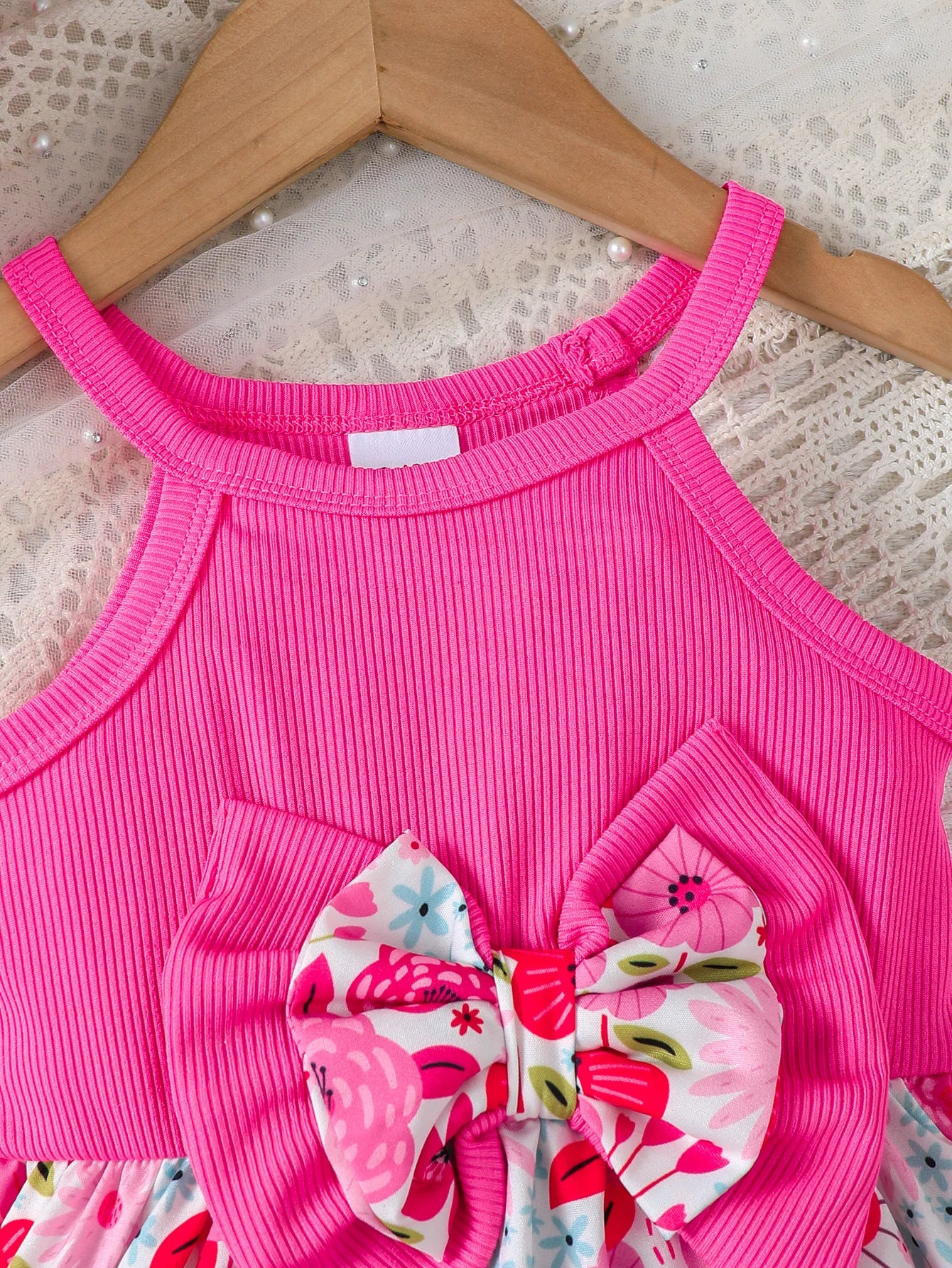 Summer Baby Girl Dress Sleeveless Bow Flower Dress+Hat 0-3 Year Old Toddler Baby Girl Beach Vacation Casual Dress
