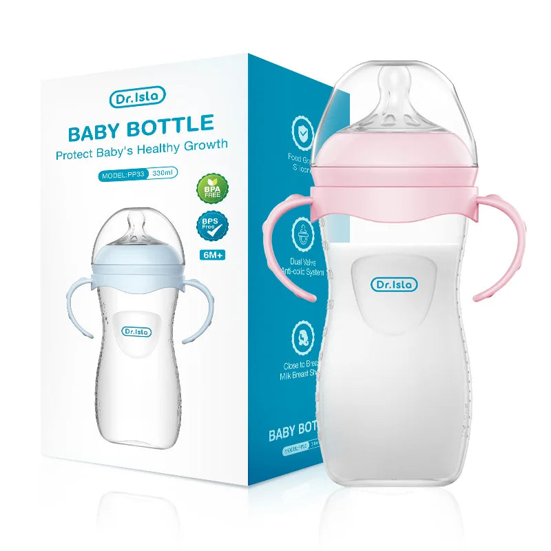 Baby PP Bottle Newborn Baby Bottle with Handle Milk BottleFeeding Baby Bottles Newborn Feeding Supplies BPA-Free