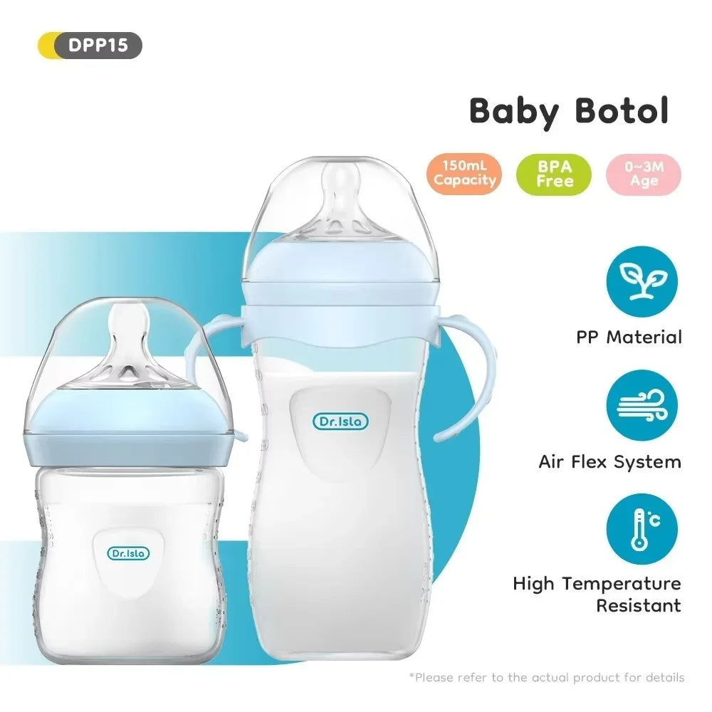 Baby PP Bottle Newborn Baby Bottle with Handle Milk BottleFeeding Baby Bottles Newborn Feeding Supplies BPA-Free