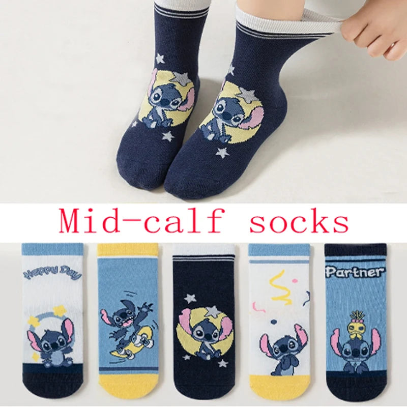 Baby Socks Spiderman Cartoon Anime Hero 5Pairs Cotton Boys Tube Socks Children Autumn Winter Kids Socks