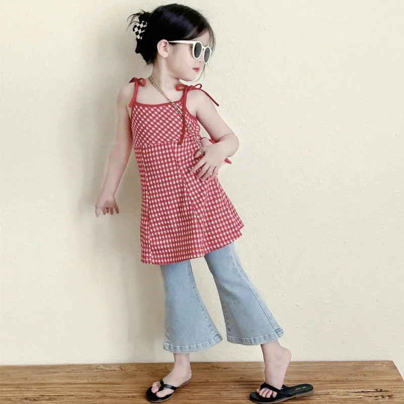 Children's Girl Suspender Puffy Dress Baby Girls' Sweet Princess Party Dress Bow-tie Design Casual Dresses