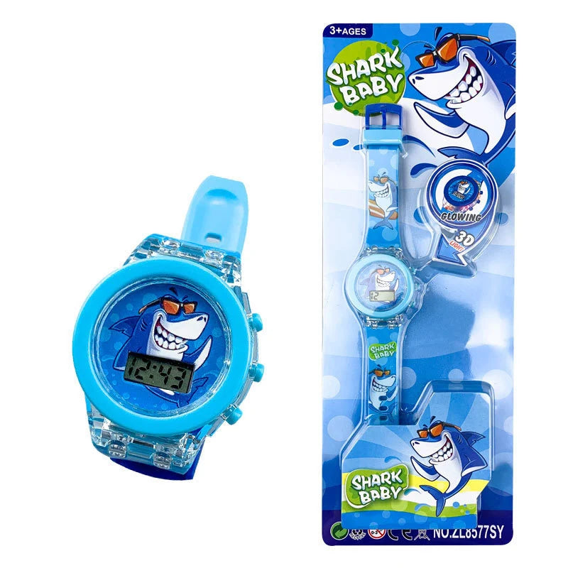 Flash Light Frozen Mickey Kids Watches For Girls Cartoon Spiderman Children Watch Boys School Student Digitel Clock Gifts