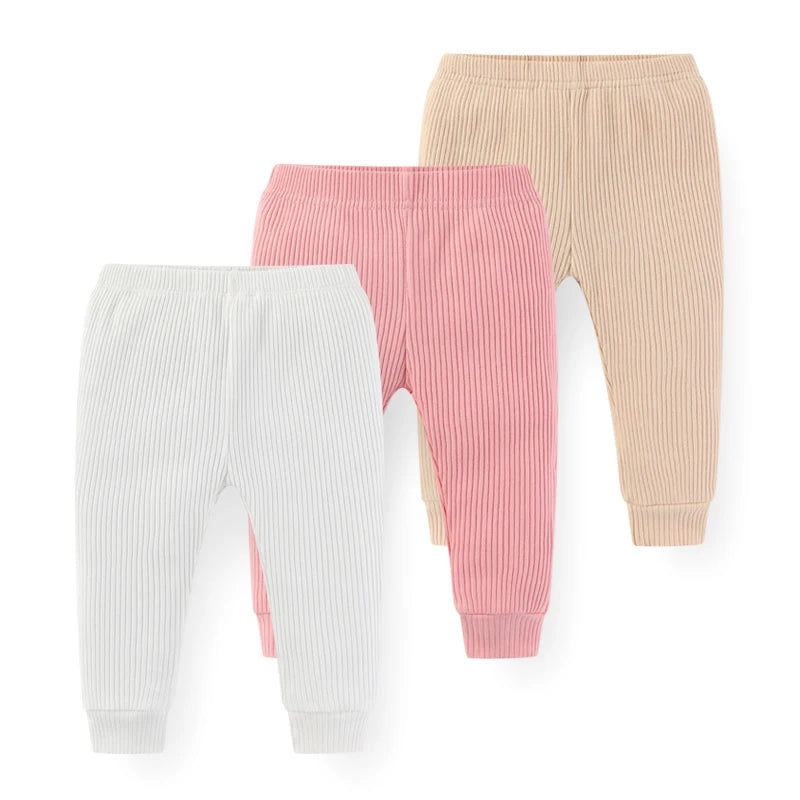 Solid Color 3PCS Cotton Baby Boy Pants 0-24M Newborn Baby Girl Trousers Soft Baby Underwear