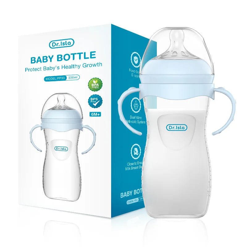 Baby PP Bottle Newborn Baby Bottle with Handle Milk BottleFeeding Baby Bottles Newborn Feeding Supplies BPA-Free