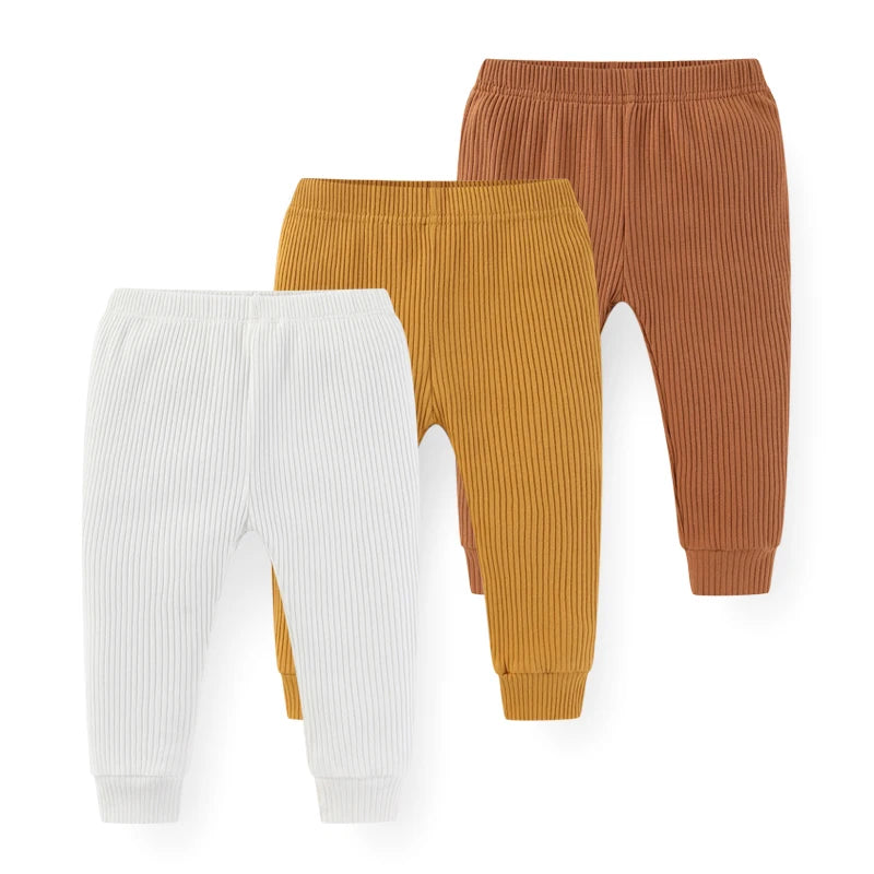 Solid Color 3PCS Cotton Baby Boy Pants 0-24M Newborn Baby Girl Trousers Soft Baby Underwear