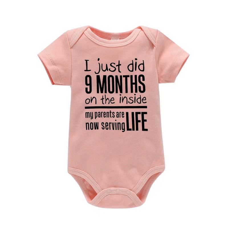 Funny Letter Print Newborn Bodysuit Casual Short Sleeve Jumpsuit Infant Baby Boys Girls Outfit Baby Onesie