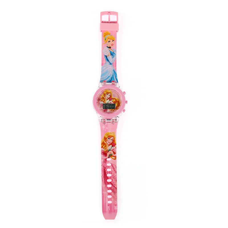 Flash Light Frozen Mickey Kids Watches For Girls Cartoon Spiderman Children Watch Boys School Student Digitel Clock Gifts