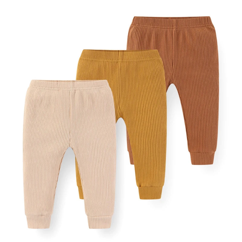 Solid Color 3PCS Cotton Baby Boy Pants 0-24M Newborn Baby Girl Trousers Soft Baby Underwear