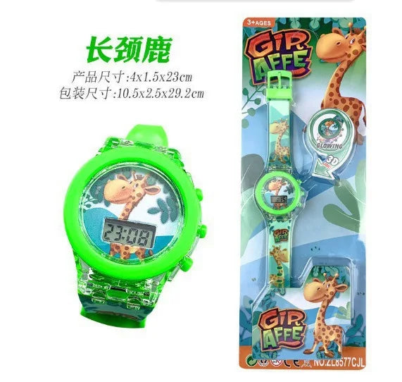 Flash Light Frozen Mickey Kids Watches For Girls Cartoon Spiderman Children Watch Boys School Student Digitel Clock Gifts